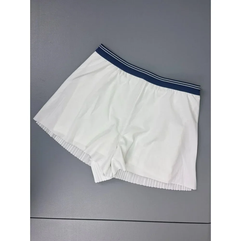 Athleta Girl medium 8-10 white pleat back flowy athletic tennis shorts